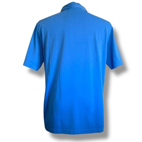 Drumohr Mens Polo Shirt XXL 2XL Blue Garment Dye Cotton Relaxed Slim Fit $130 - Picture 6 of 8